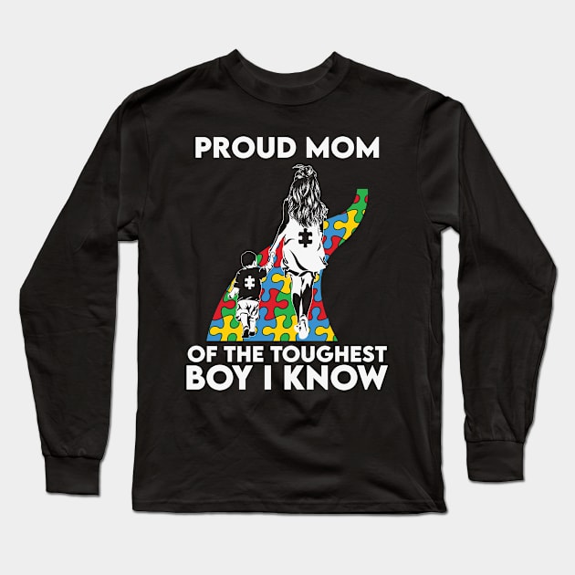 Proud Mom Autism Awareness Gift for Birthday, Mother's Day, Thanksgiving, Christmas Long Sleeve T-Shirt by skstring